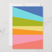 Helles Abstrakt geometrisches Rainbow Bat Mitzvah Einladung (Rückseite)