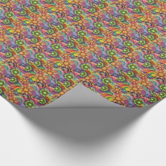 Helles Abstraktes Blume Muster Geschenkpapier (Ecke)