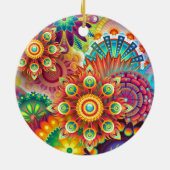 Helles Abstraktes Blume Muster Keramikornament (Hinten)