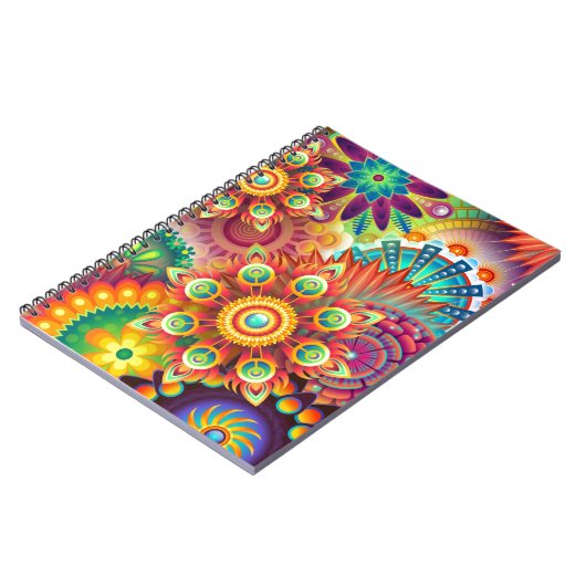 Helles Abstraktes Blume Muster Notizblock (Linke Seite)