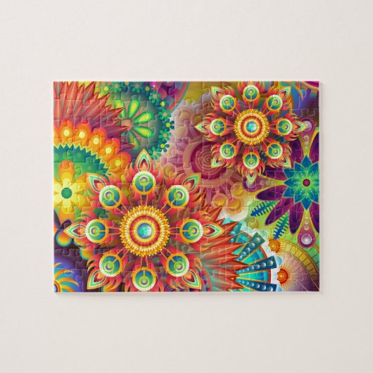 Helles Abstraktes Blume Muster Puzzle (Horizontal)