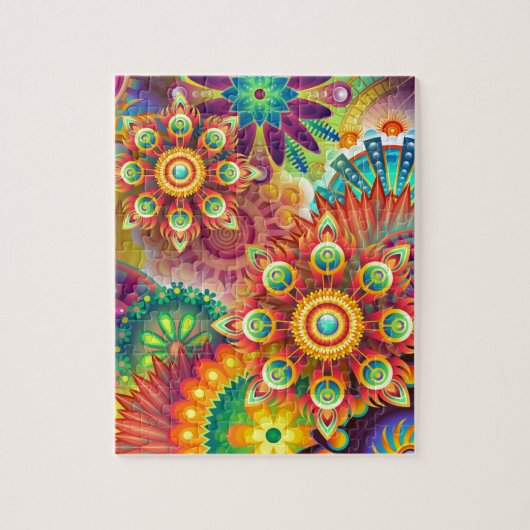 Helles Abstraktes Blume Muster Puzzle (Vertikal)