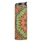 Helles abstraktes Blumendesign. Thermosbecher (Nach links gedreht)