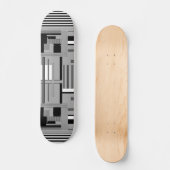 Helles abstraktes geometrisches Neonmuster Skateboard (Vorderseite)