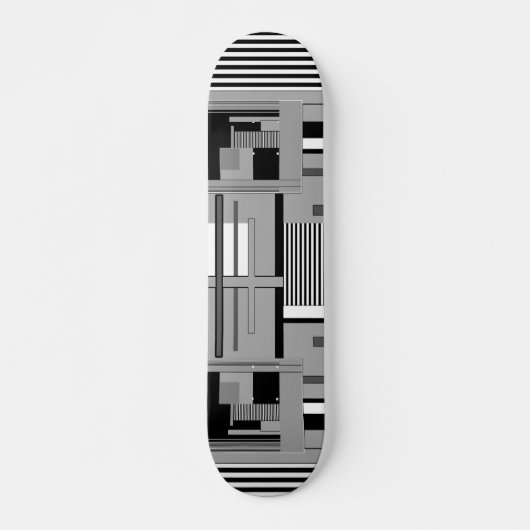 Helles abstraktes geometrisches Neonmuster Skateboard (Vorne)