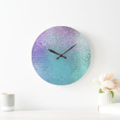 Helles Abstraktes Mosaik, mehrfarbiger Glanz Große Wanduhr (Zuhause)