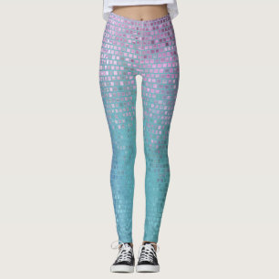 Helles Abstraktes Mosaik, mehrfarbiger Glanz Leggings