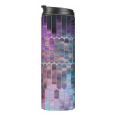Helles abstraktes Mosaik mit Glanz Thermosbecher (Nach rechts gedreht)