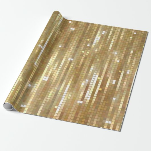Helles, abstraktes Mosaik mit goldfarbenem Hinterg Geschenkpapier (Ungerollt)
