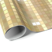 Helles, abstraktes Mosaik mit goldfarbenem Hinterg Geschenkpapier (Rolleneckpunkt)