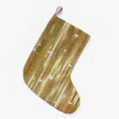 Helles, abstraktes Mosaik mit goldfarbenem Hinterg Kleiner Weihnachtsstrumpf (Vorderansicht (hängend))