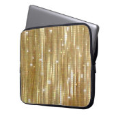 Helles, abstraktes Mosaik mit goldfarbenem Hinterg Laptopschutzhülle (Vorderseite Links)