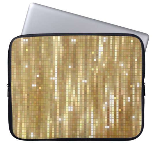 Helles, abstraktes Mosaik mit goldfarbenem Hinterg Laptopschutzhülle (Vorderseite)