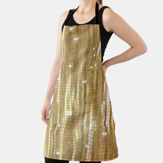 Helles, abstraktes Mosaik mit goldfarbenem Hinterg Schürze (InSitu)