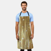 Helles, abstraktes Mosaik mit goldfarbenem Hinterg Schürze (Getragen)