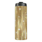 Helles, abstraktes Mosaik mit goldfarbenem Hinterg Thermosbecher (Vorderseite)