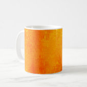 Helles, abstraktes Mosaik-Orange-Hintergrund mit G Kaffeetasse (Vorderseite Links)