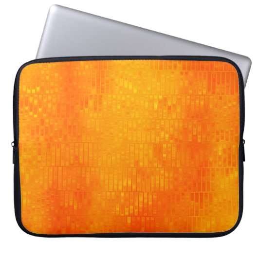 Helles, abstraktes Mosaik-Orange-Hintergrund mit G Laptopschutzhülle (Vorderseite)