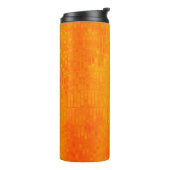 Helles, abstraktes Mosaik-Orange-Hintergrund mit G Thermosbecher (Nach links gedreht)
