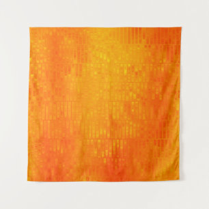 Helles, abstraktes Mosaik-Orange-Hintergrund mit G Wandteppich