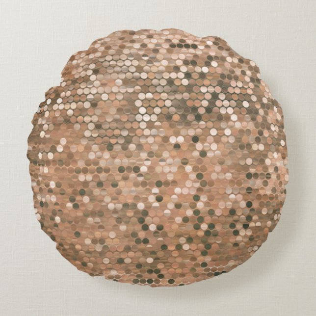 Helles abstraktes Mosaik Vintager Hintergrund mit  Rundes Kissen (Vorderseite)