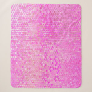 Helles abstraktes Mosaikrosa mit Glanz Sherpadecke