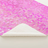 Helles abstraktes Mosaikrosa mit Glanz Sherpadecke (3/4)