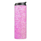 Helles abstraktes Mosaikrosa mit Glanz Thermosbecher (Nach links gedreht)