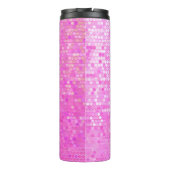 Helles abstraktes Mosaikrosa mit Glanz Thermosbecher (Rückseite)