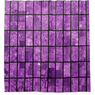 Helles abstraktes Mosaikviolett mit Glos Duschvorhang