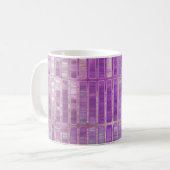 Helles abstraktes Mosaikviolett mit Glos Kaffeetasse (Vorderseite Links)