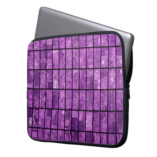 Helles abstraktes Mosaikviolett mit Glos Laptopschutzhülle (Vorderseite Links)