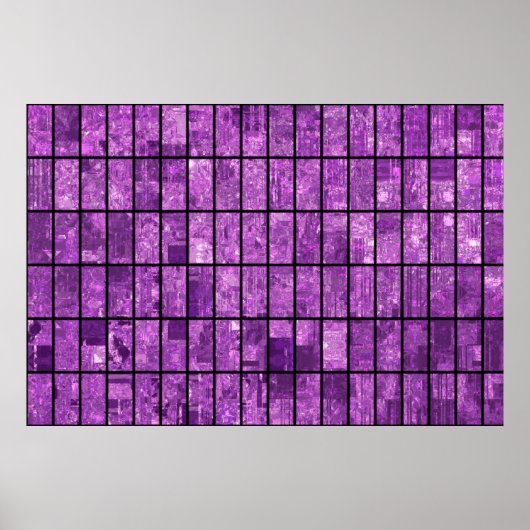 Helles abstraktes Mosaikviolett mit Glos Poster (Vorne)