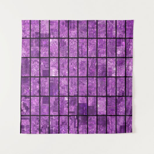 Helles abstraktes Mosaikviolett mit Glos Wandteppich (Vorderseite)