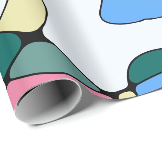 Helles Abstraktes Muster - Rosa Grün Geschenkpapier (Rolleneckpunkt)