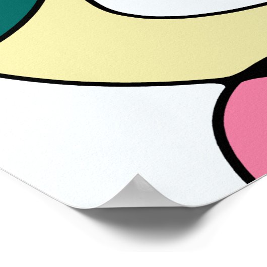 Helles Abstraktes Muster - Rosa Grün Poster (Ecke)