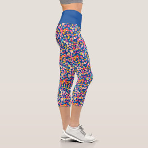 Helles Abstraktes Quadrat-Muster Capri Leggings
