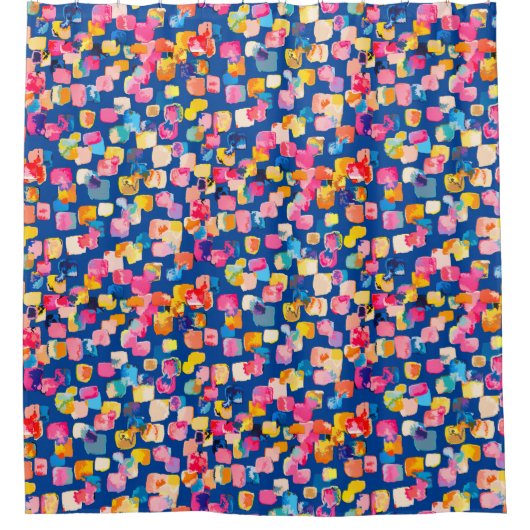 Helles Abstraktes Quadrat-Muster Duschvorhang (Vorderseite)