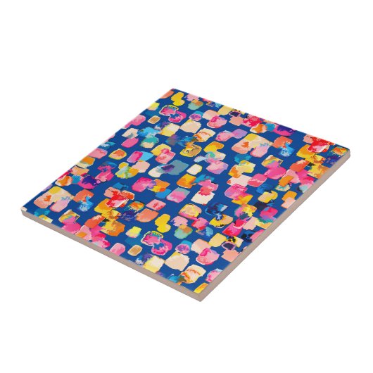 Helles Abstraktes Quadrat-Muster Fliese (Seite)