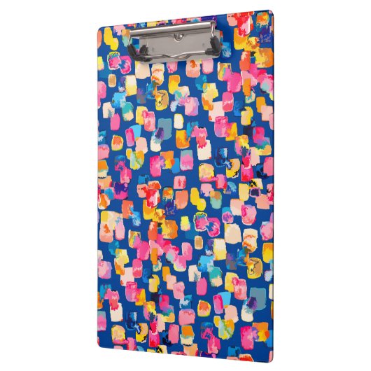 Helles Abstraktes Quadrat-Muster Klemmbrett (Links)