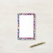 Helles Abstraktes Quadrat-Muster Post-it Klebezettel (Auf Schreibtisch)