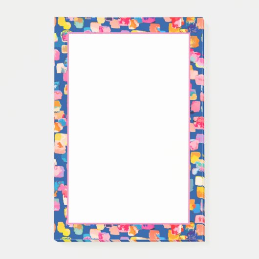 Helles Abstraktes Quadrat-Muster Post-it Klebezettel (Vorderseite)