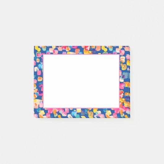 Helles Abstraktes Quadrat-Muster Post-it Klebezettel (Vorderseite)