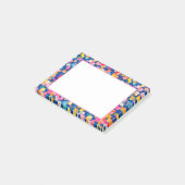 Helles Abstraktes Quadrat-Muster Post-it Klebezettel (angewinkelt)