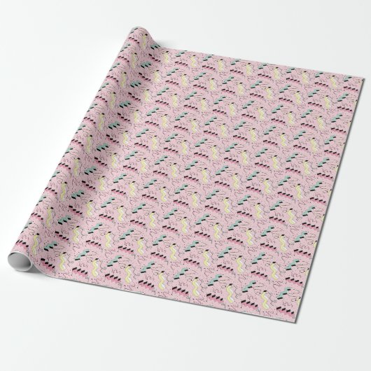 Helles abstraktes Retro-Muster, nahtlos. Geschenkpapier (Ungerollt)
