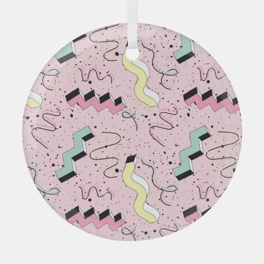 Helles abstraktes Retro-Muster, nahtlos. Ornament Aus Glas (Vorderseite)