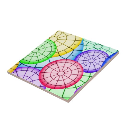 Helles Abstraktes Zirkelmuster Fliese (Seite)