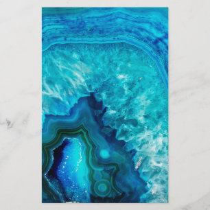 Helles Aqua-blauer Türkis Geode Mineral-Stein Briefpapier