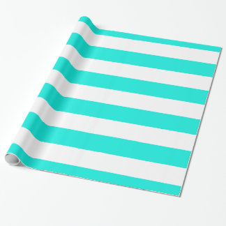 Helles Aqua, weißes XL Streifen Muster Geschenkpapier