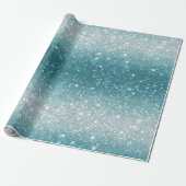 Helles Aquablau Glanz Weiß Glitter Muster Geschenkpapier (Ungerollt)